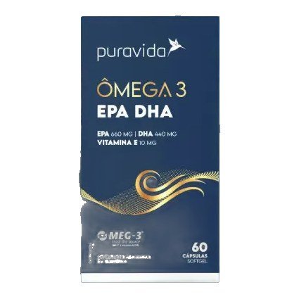 Ômega 3 Puravida com Vitamina E, Sabor Limão, em Cápsulas